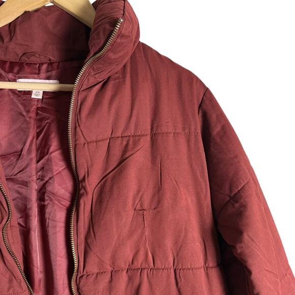 Sweet Baby Jamie Ruby Red Zip Up Long Sleeve Midi Winter Puffer Coat Size XS - Picture 11 of 15